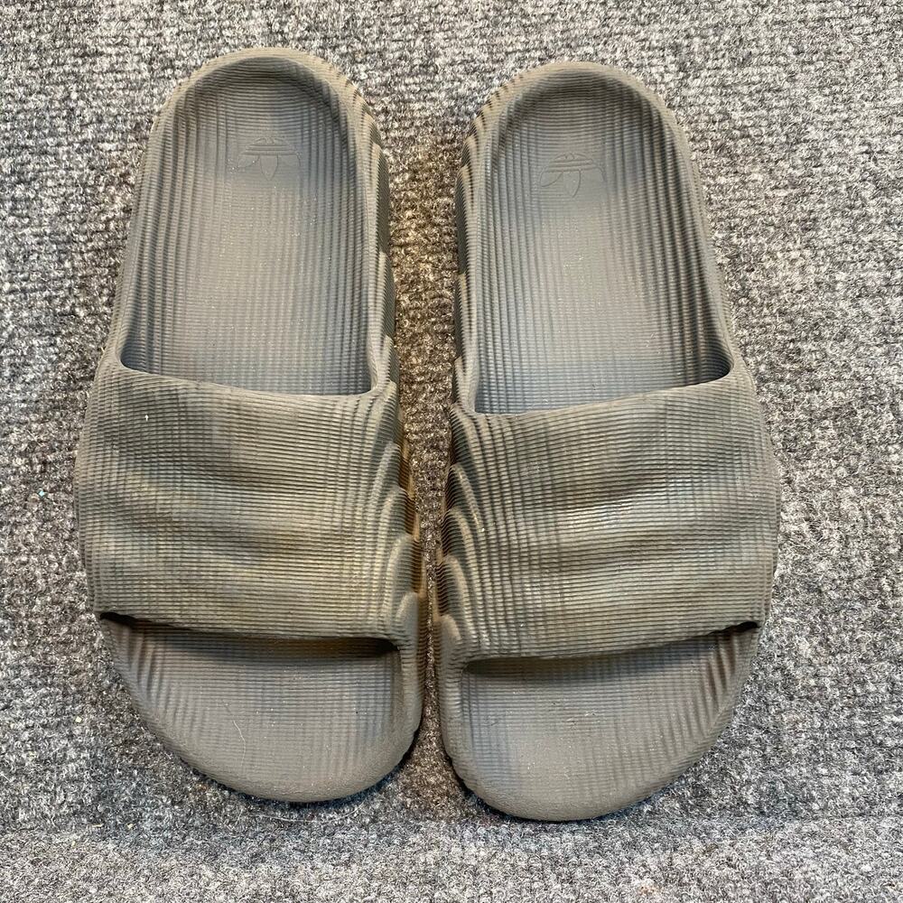 Adidas Originals Adilette 22 Slides Grey Topographic Sandals Womens 5 Big Kids 4